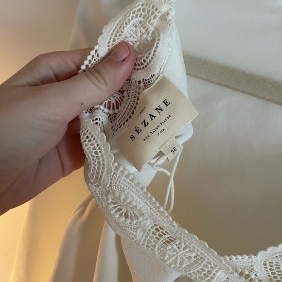 NWT Sezane Louisie Blouse in Ecru Size 6 US - Picture 3 of 7
